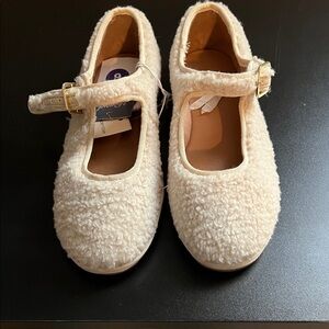 Plush Cream Mary Jane Shoes